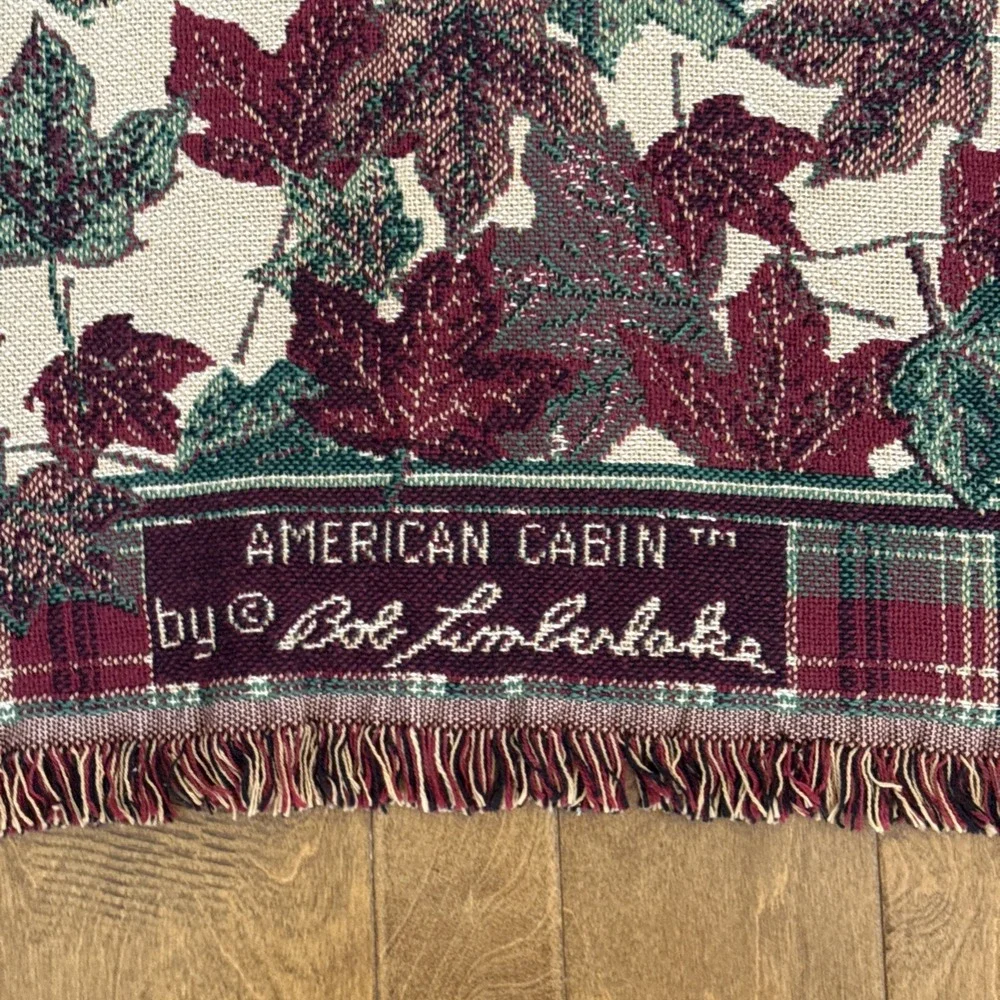 Vintage Bob Timberlake Tapestry Throw Blanket American Cabin Floral 66